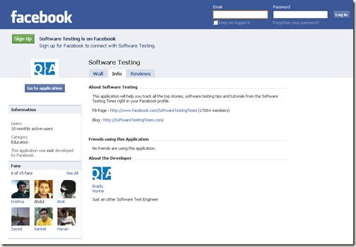 Launching Testing Application on Facebook